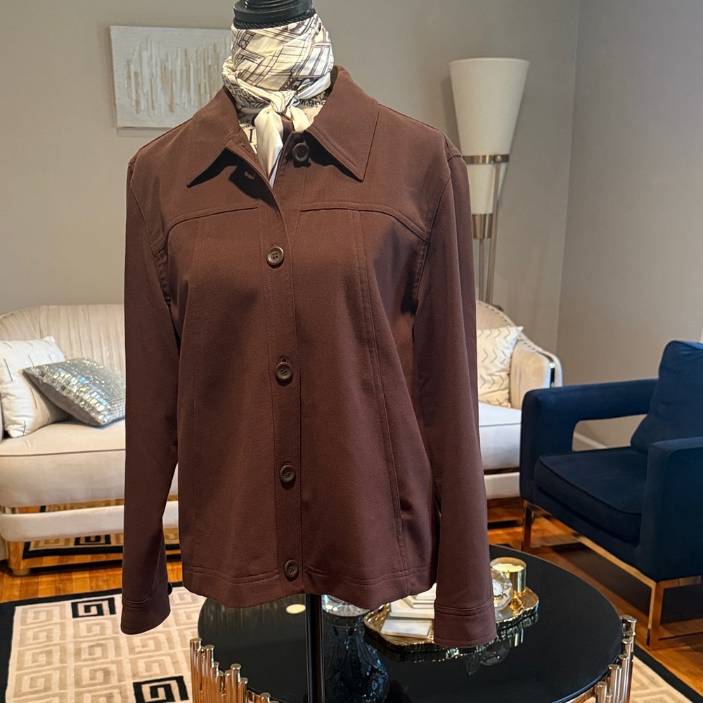 Elegant Coldwater Creek Brown Long-Sleeve Jacket
